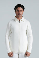 WAFFLE GRID ZIP-UP