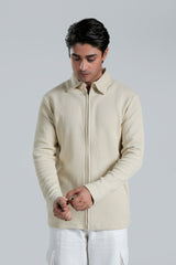 WAFFLE GRID ZIP-UP