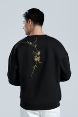 Gold Floral Embroidered Sweatshirt