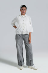 Schiffli Embroidered Shirt