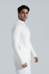 WAFFLE GRID ZIP-UP