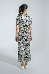 Leopard Crinkle Knit Shirt