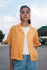 Cotton Cellular Fabric Shirt