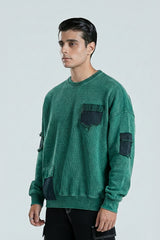 Patched Washed Swearshirt