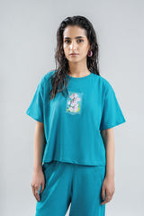 Slub Textured Graphic T-Shirt