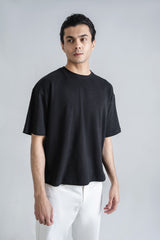 Crew Neck Jacquard T-Shirt
