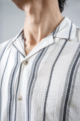 Woven Striped Button-Down Shirt