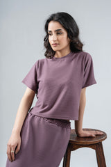 Textured Cropped Fit T-Shirt