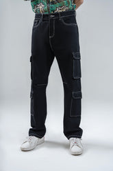 Straight Fit Cargo Denim