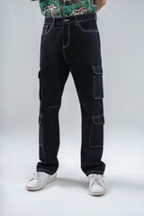 Straight Fit Cargo Denim