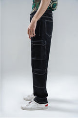 Straight Fit Cargo Denim
