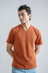 Pique V-Neck T-Shirt