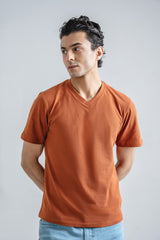 Pique V-Neck T-Shirt