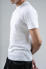 Crew Neck Jacquard T-Shirt