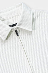 WAFFLE GRID ZIP-UP