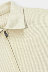 WAFFLE GRID ZIP-UP