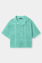 Women Cotton Cellular Fabric Shirt