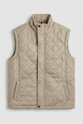 Beige Quilted Gilet Jacket