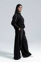 Piped-Up Black Trouser
