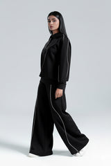 Piped-Up Black Trouser