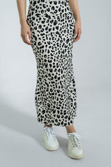 Leopard Crinkle Knit Skirt