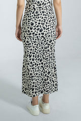 Leopard Crinkle Knit Skirt