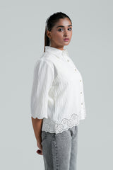 Schiffli Embroidered Shirt