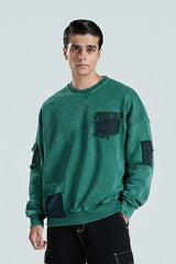 Patched Washed Swearshirt