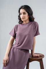 Textured Cropped Fit T-Shit & skirt Set