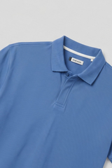 Men’s Blue V-Neck Collar Polo