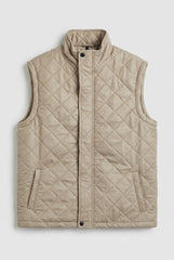 Beige Quilted Gilet Jacket