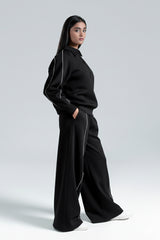 Piped-Up Black  Trouser