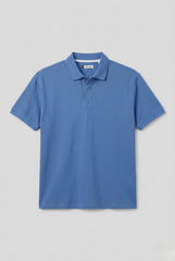 Men’s Blue V-Neck Collar Polo
